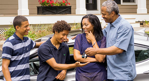 family-getting-car-keys