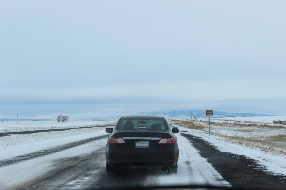 Vehicle on icy road