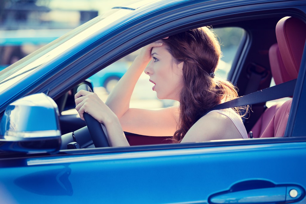 Woman stuck in Memorial Day traffic