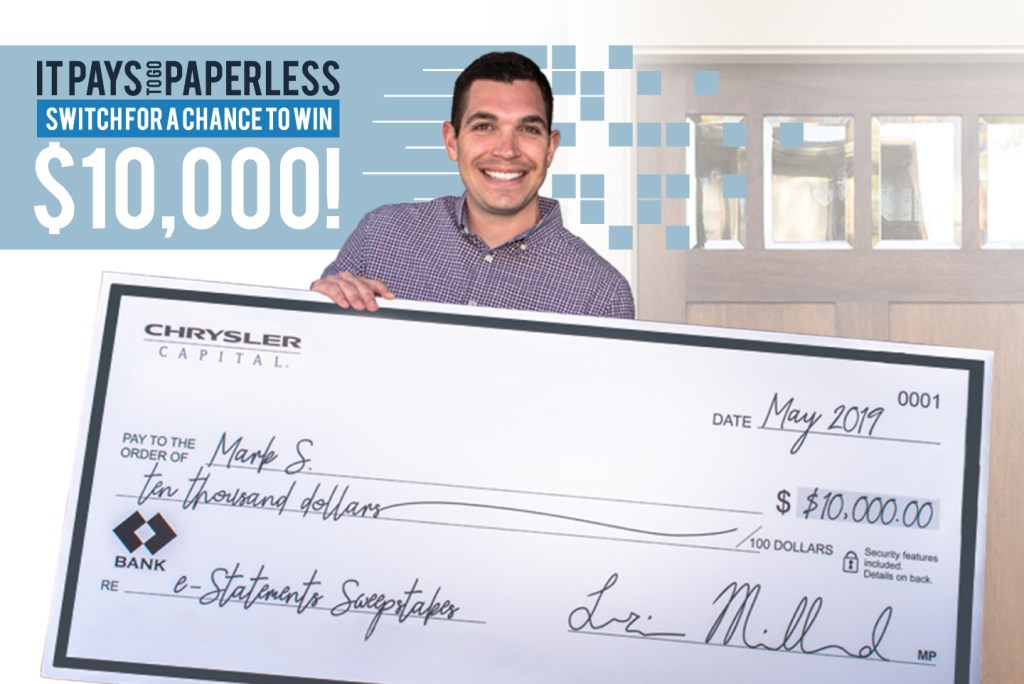 Sweepstakes winner Mark S. with giant check