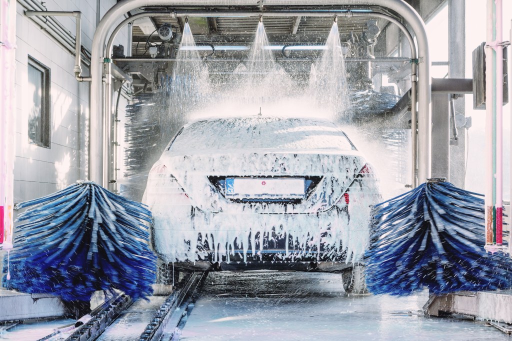 Car going through a car wash