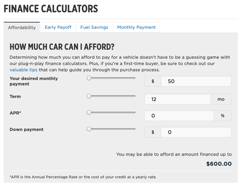 finance calculator car paymetn