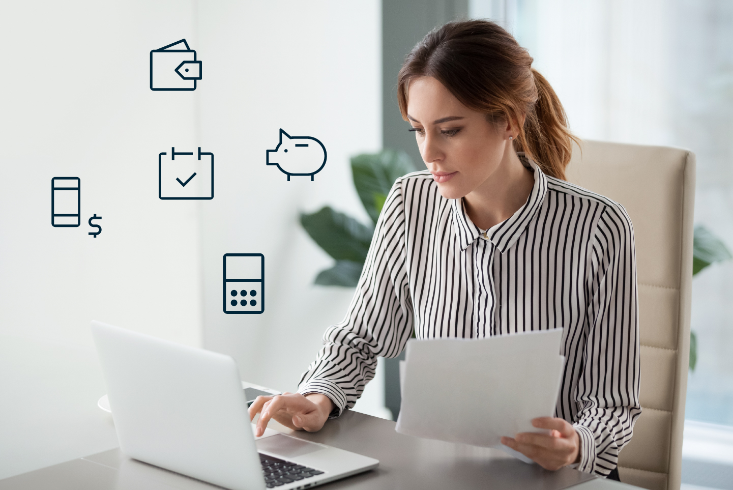 Woman typing on laptop computer