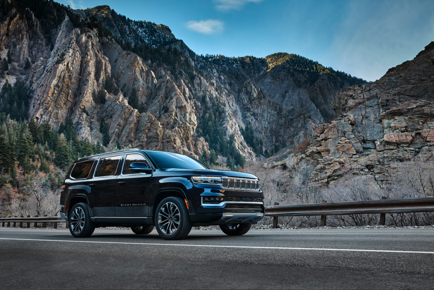 Grand Wagoneer on mountain road