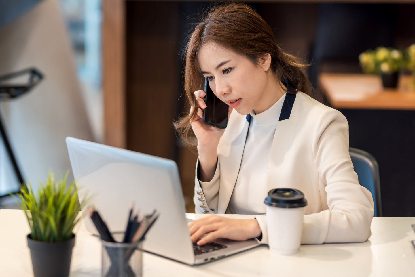 woman using laptop