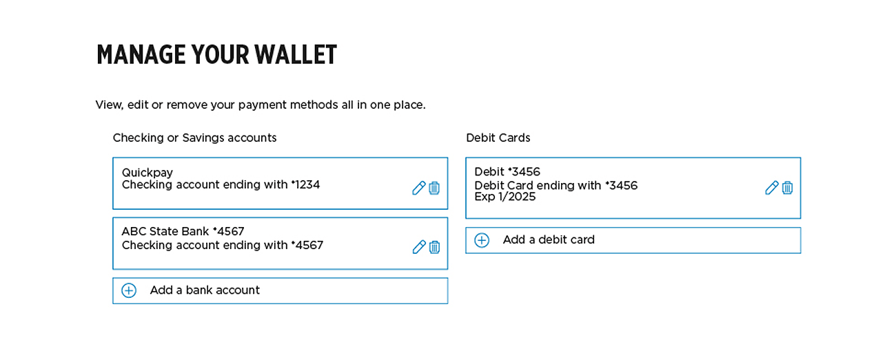 Manage your wallet