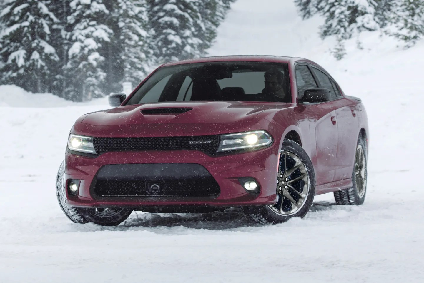 Dodge Charger in the snow